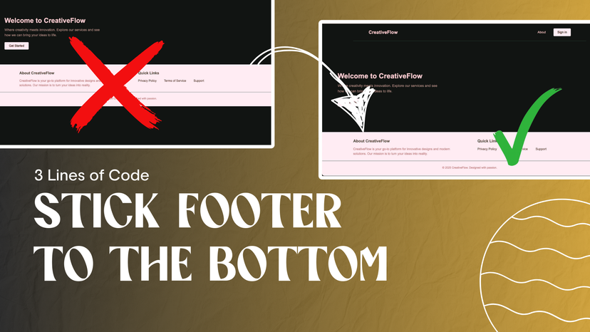 The Easiest Way to Make Your Footer Stick to the Bottom || CSS Grid or Flexbox